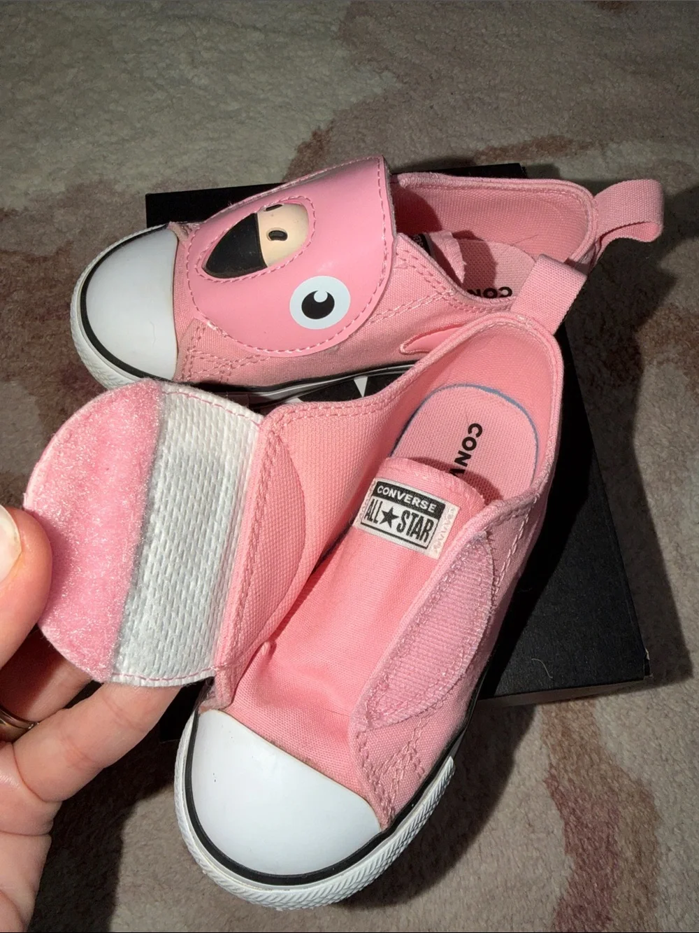 Converse Pink Flamingo Slip-On Girls Velcro Sneakers